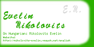 evelin mikolovits business card